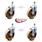 Service Caster 5 Inch High Temp Phenolic Wheel Swivel 1/2 Inch Threaded Stem Caster Set SCC SCC-TS20S514-PHSHT-121315-4 - alternate 2